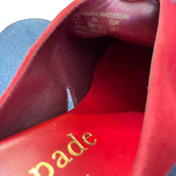 Kate Spade NY Amsterdam Womens Mules Clogs Size 8.5 B Red Suede Womens Slip On - Picture 6 of 8